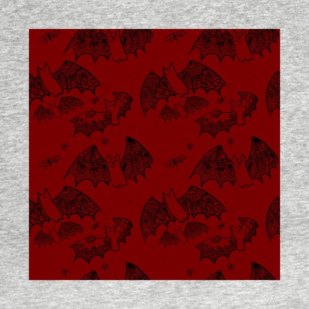 Red and Black Lace Bats by JamieWetzel